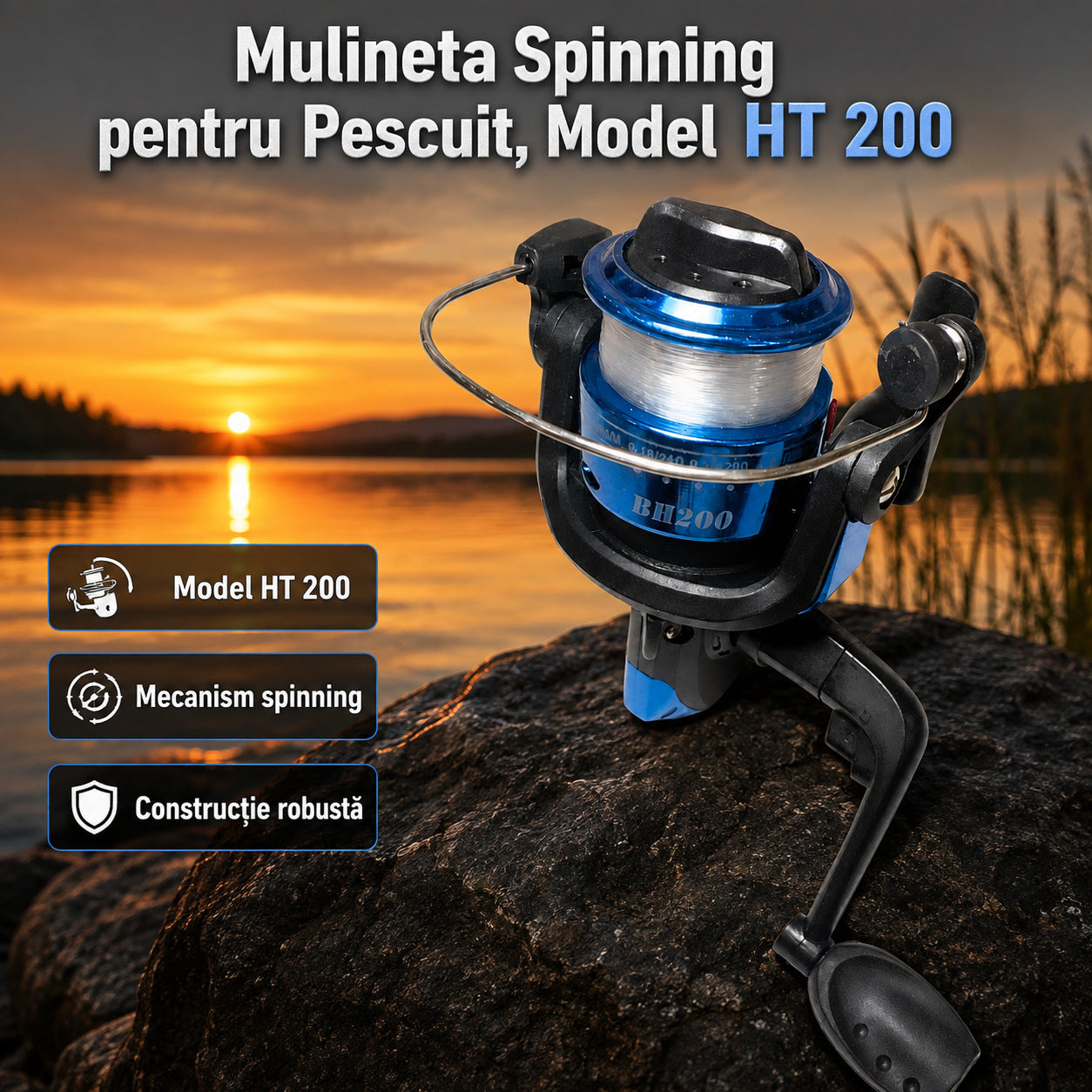Mulineta Spinning pentru Pescuit, Model HT 200 – imagine principală