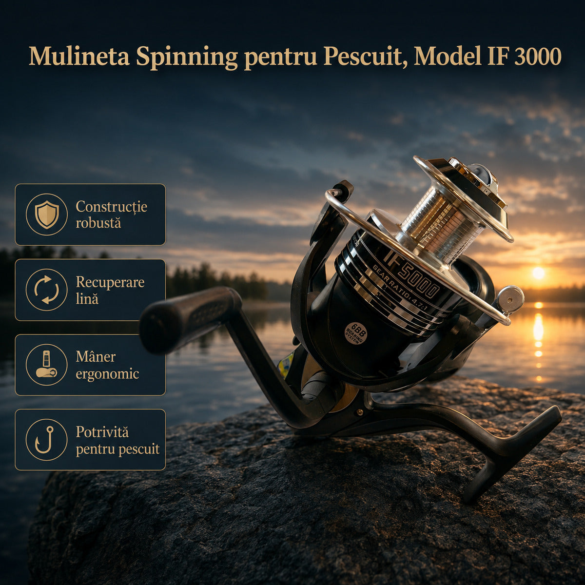 Mulineta Spinning pentru Pescuit, Model IF 3000 – imagine principală