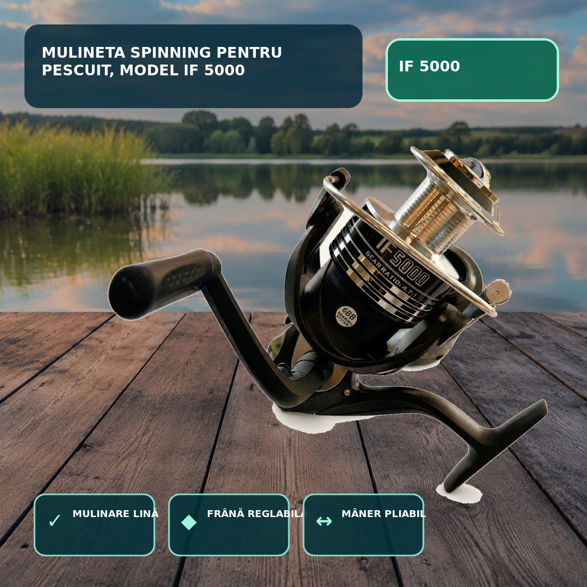 Mulineta Spinning pentru Pescuit, Model IF 5000 – imagine principală