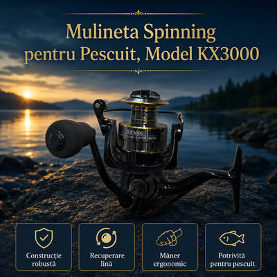 Mulineta Spinning pentru Pescuit, Model KX3000 – imagine principală promoțională