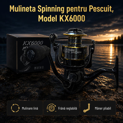 Mulineta Spinning pentru Pescuit, Model KX6000 – imagine principală promoțională