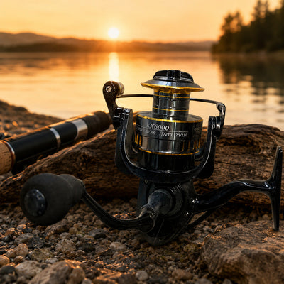 Mulineta Spinning pentru Pescuit, Model KX7000 – imagine comercială în ambient