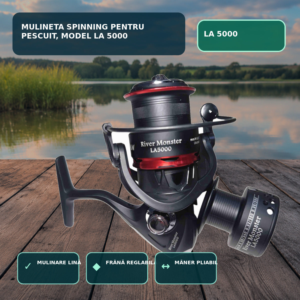 Mulineta Spinning pentru Pescuit, Model LA 5000 – imagine principală