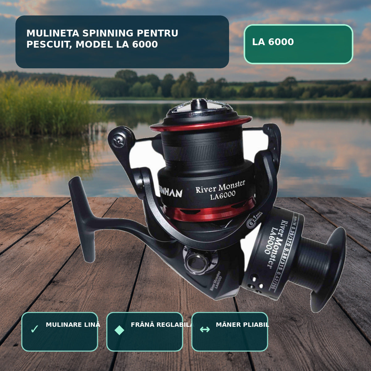 Mulineta Spinning pentru Pescuit, Model LA 6000 – imagine principală