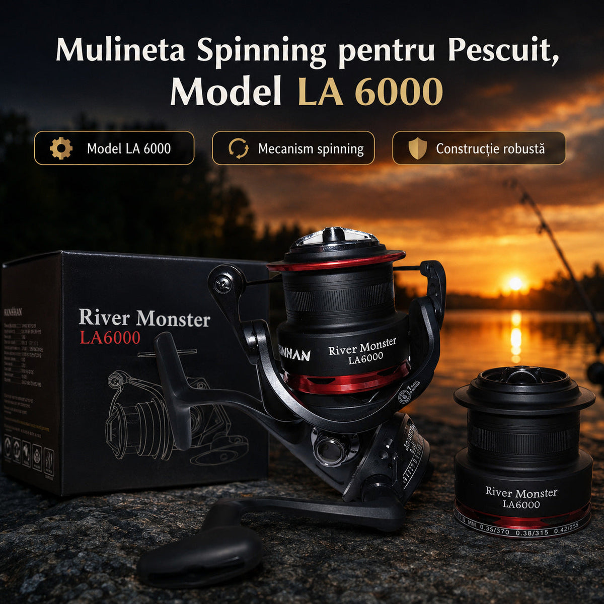 Mulineta Spinning pentru Pescuit, Model LA 6000 – imagine principală promoțională