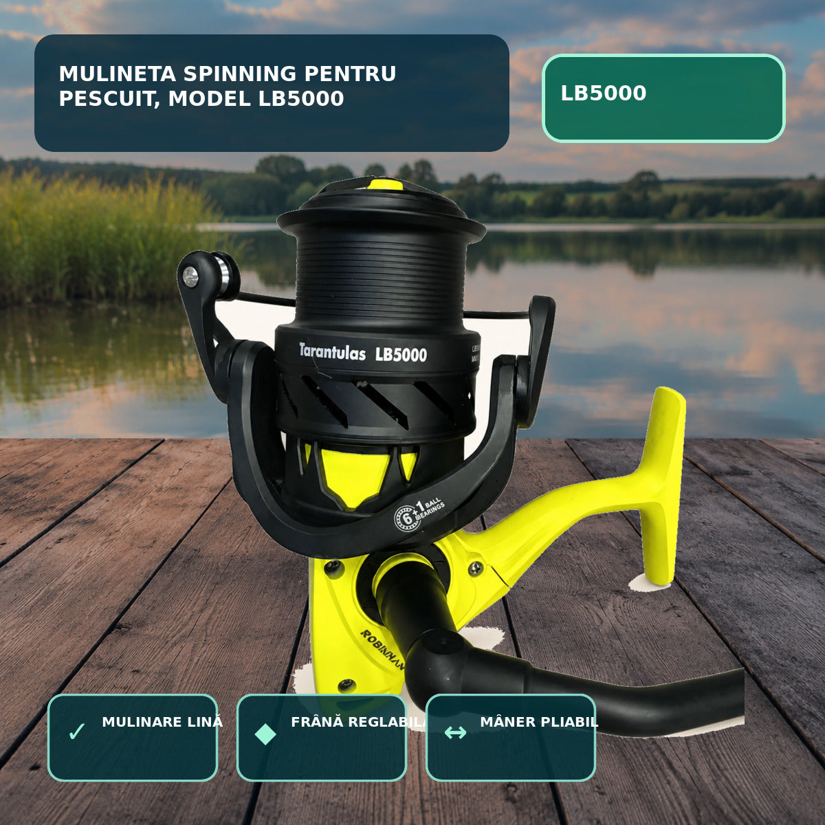 Mulineta Spinning pentru Pescuit, Model LB5000 – imagine principală