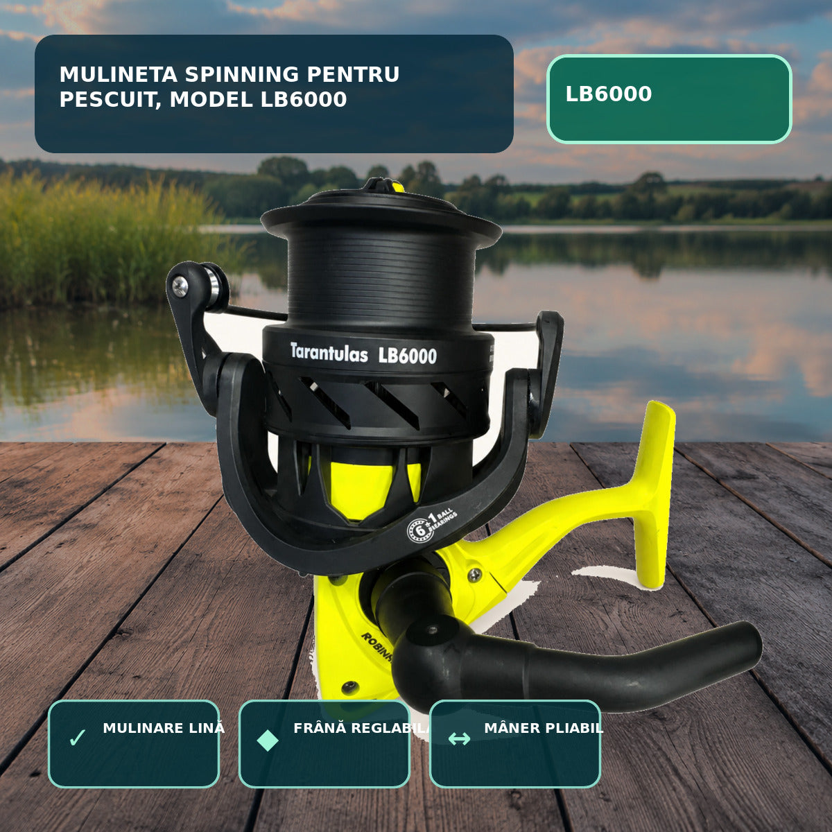 Mulineta Spinning pentru Pescuit, Model LB6000 – imagine principală