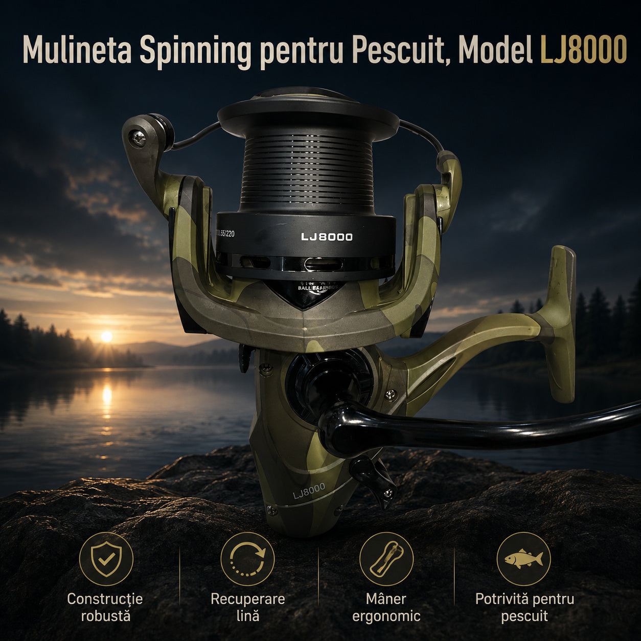 Mulineta Spinning pentru Pescuit, Model LJ8000 – imagine principală