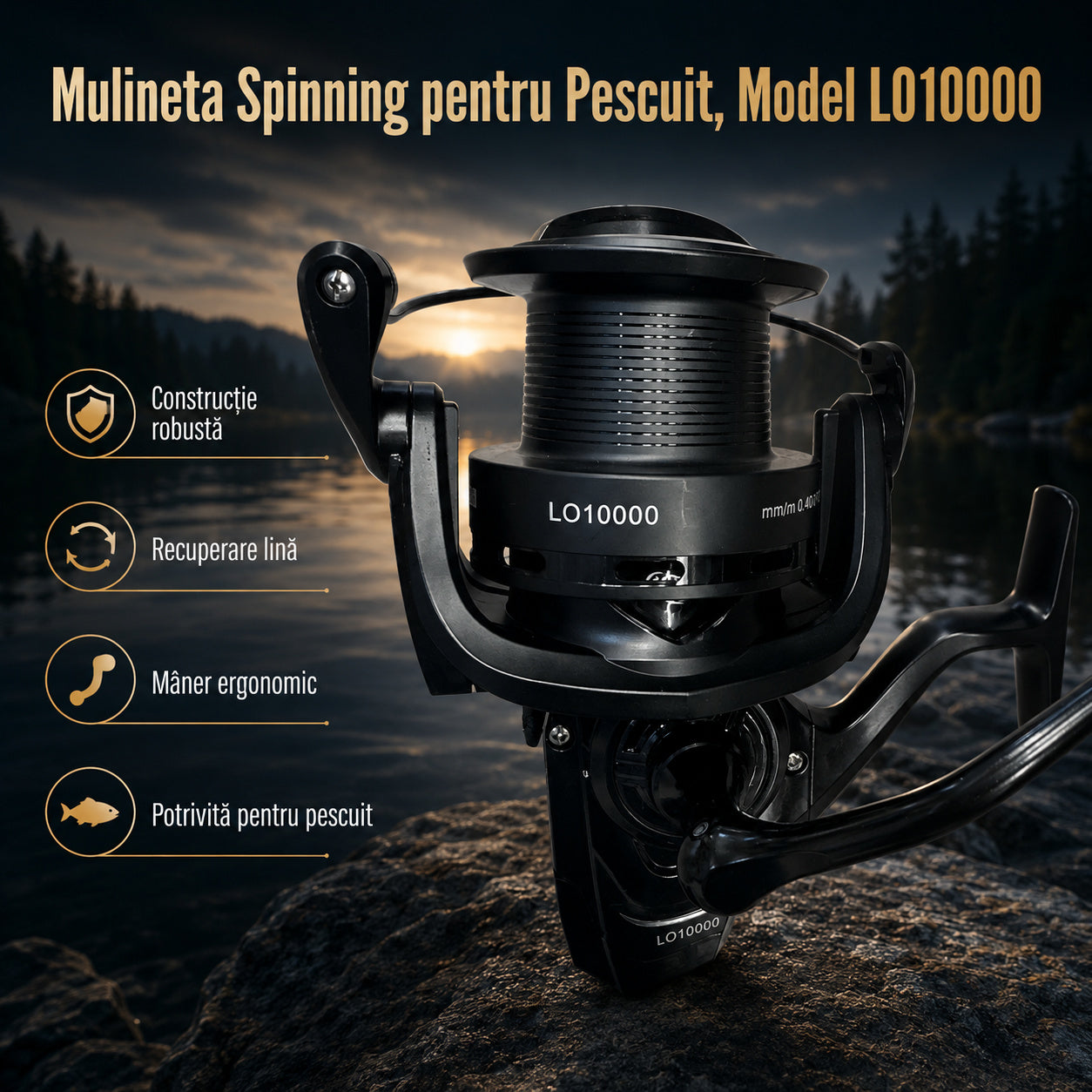 Mulineta Spinning pentru Pescuit, Model LO10000 – imagine principală