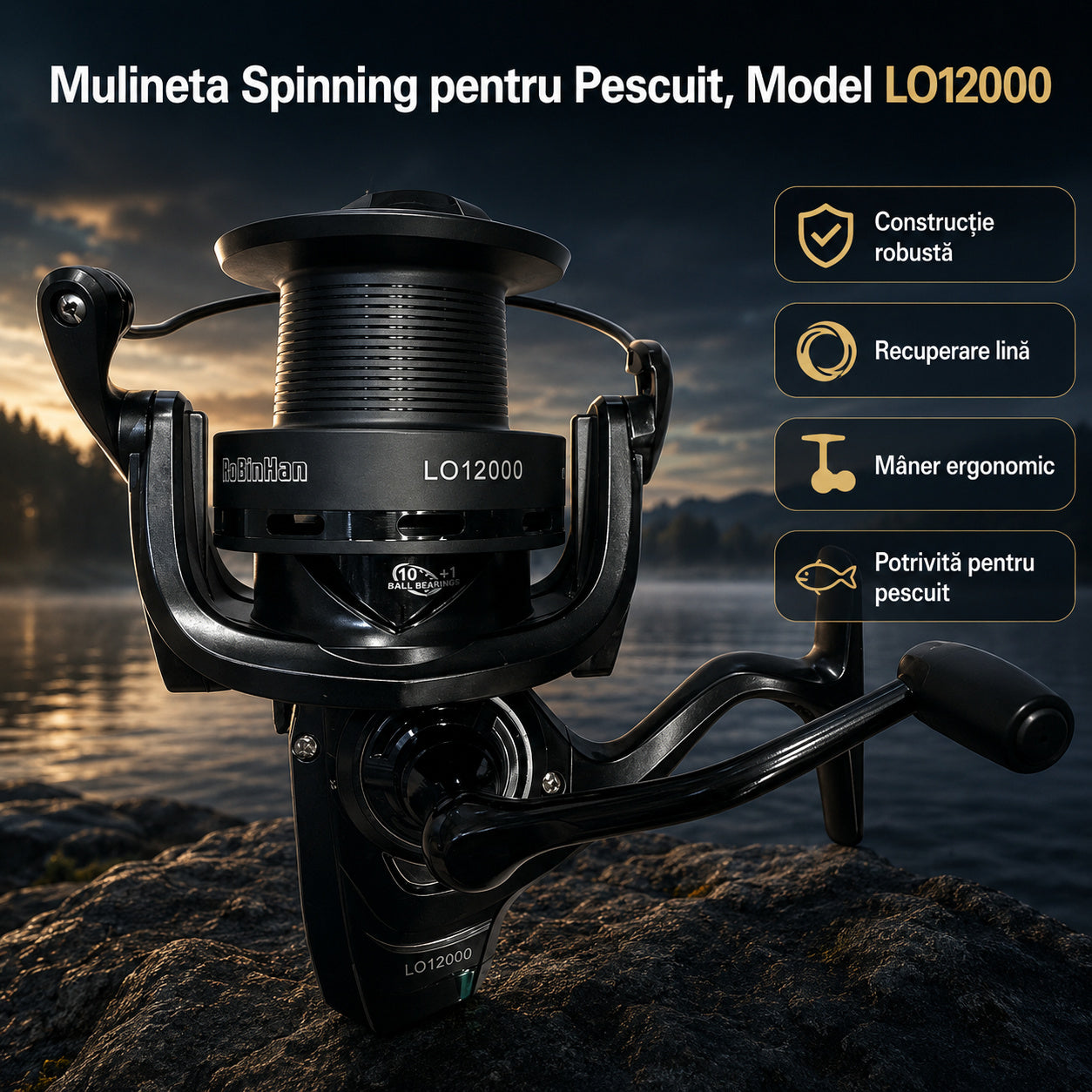 Mulineta Spinning pentru Pescuit, Model LO12000 – imagine principală