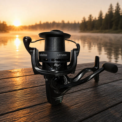 Mulineta Spinning pentru Pescuit, Model LO12000 – imagine comercială în ambient