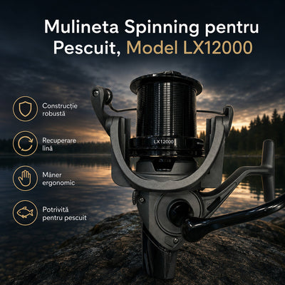 Mulineta Spinning pentru Pescuit, Model LX12000 – imagine principală promoțională