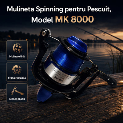 Mulineta Spinning pentru Pescuit, Model MK 8000 – imagine principală promoțională