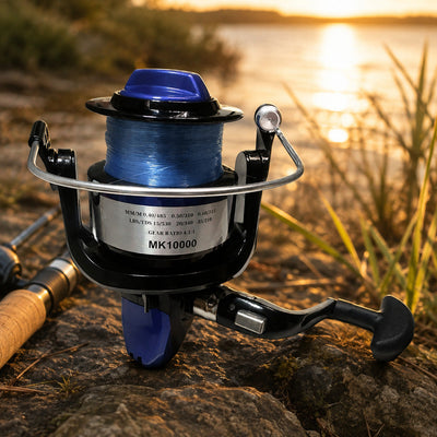 Mulineta Spinning pentru Pescuit, Model MK 9000 – imagine comercială în ambient