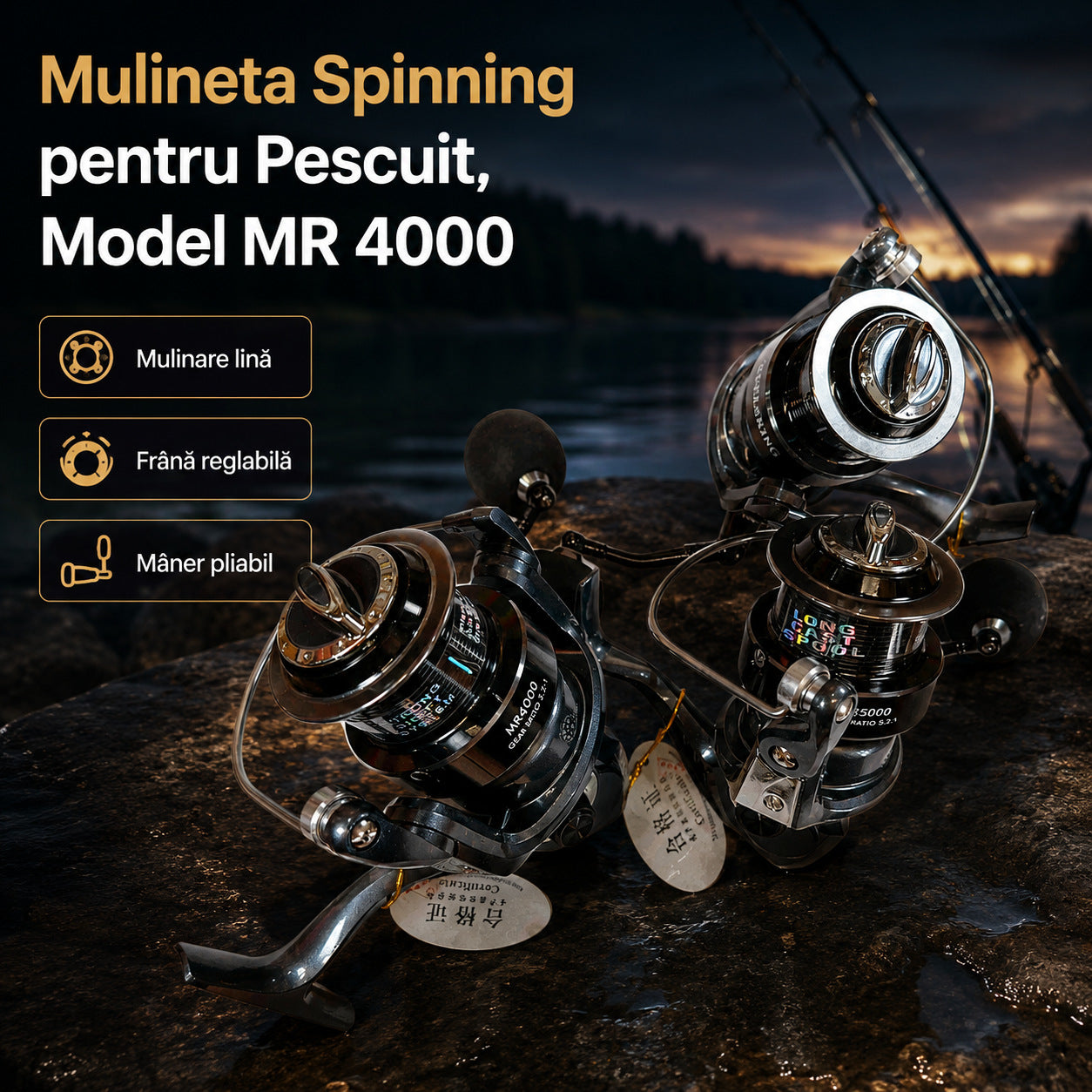Mulineta Spinning pentru Pescuit, Model MR 4000 – imagine principală