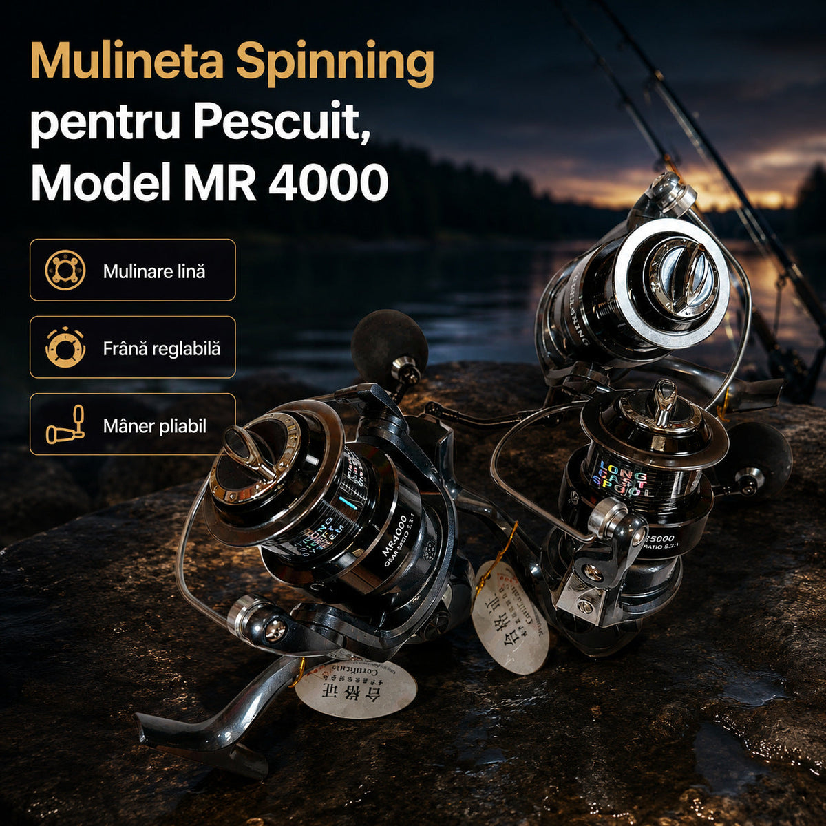 Mulineta Spinning pentru Pescuit, Model MR 4000 – imagine principală promoțională