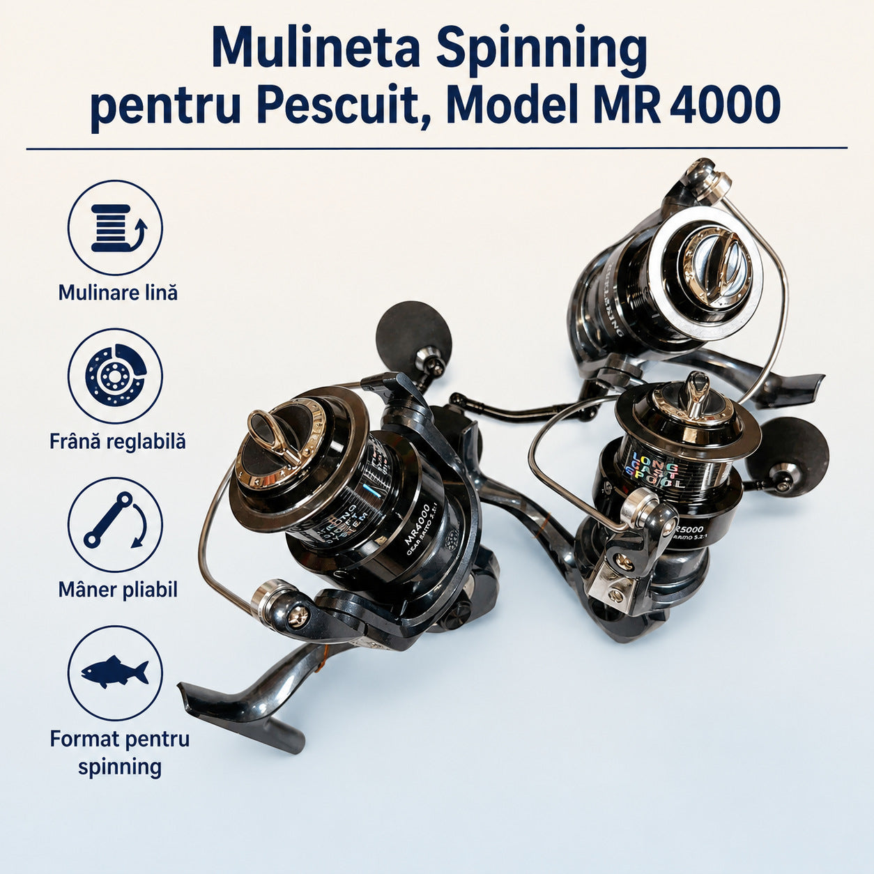 Mulineta Spinning pentru Pescuit, Model MR 4000 – caracteristici