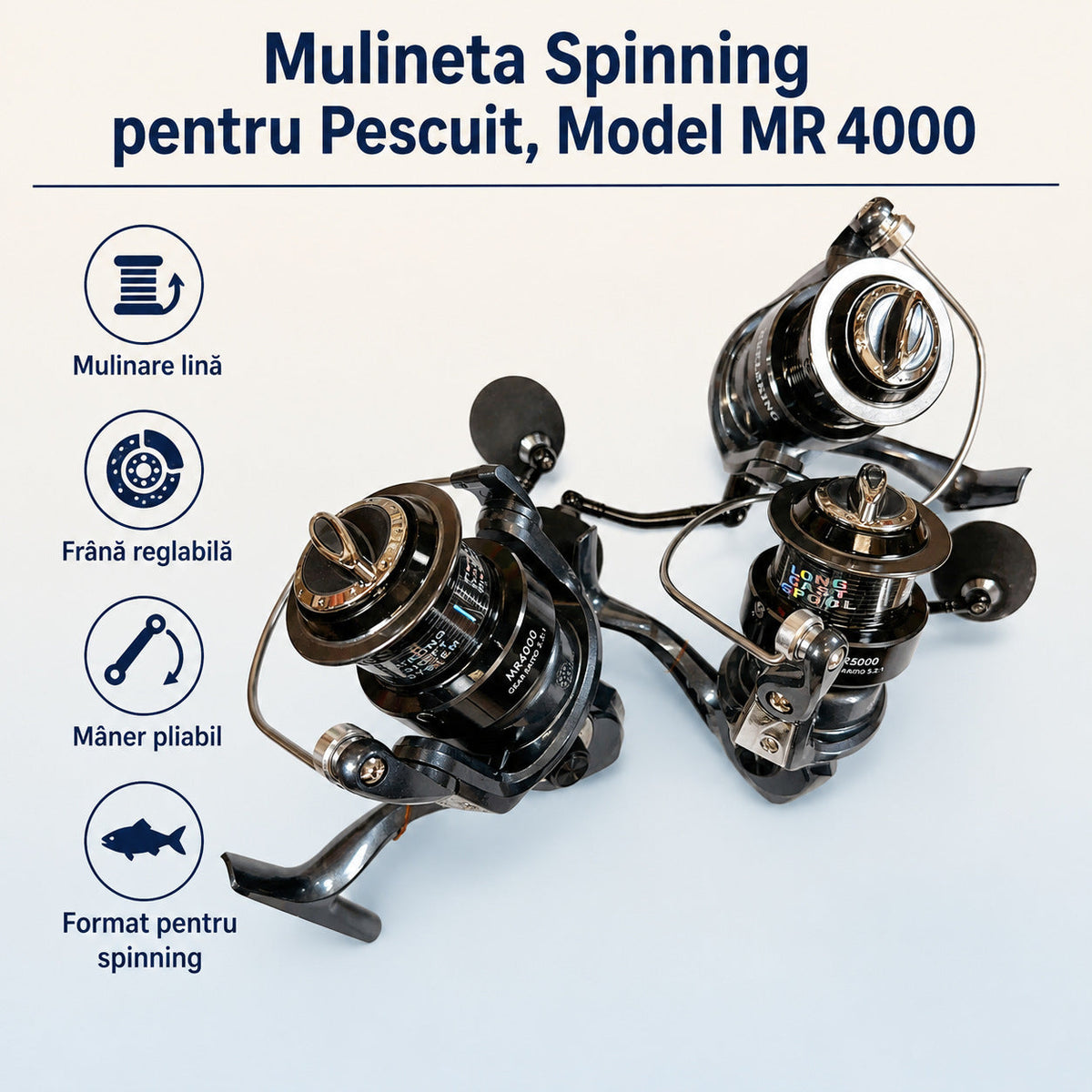 Mulineta Spinning pentru Pescuit, Model MR 4000 – caracteristici și beneficii