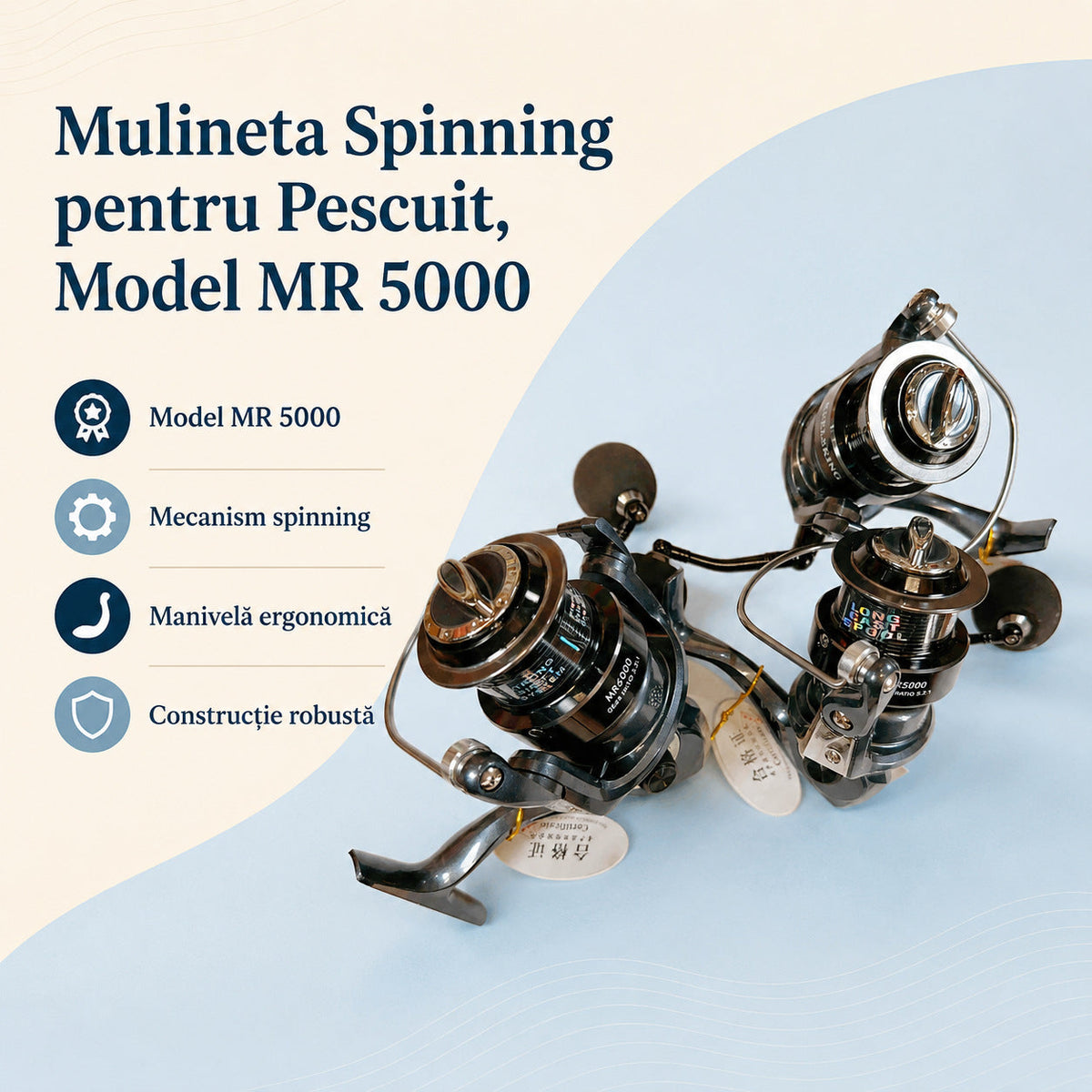 Mulineta Spinning pentru Pescuit, Model MR 5000 – caracteristici și beneficii