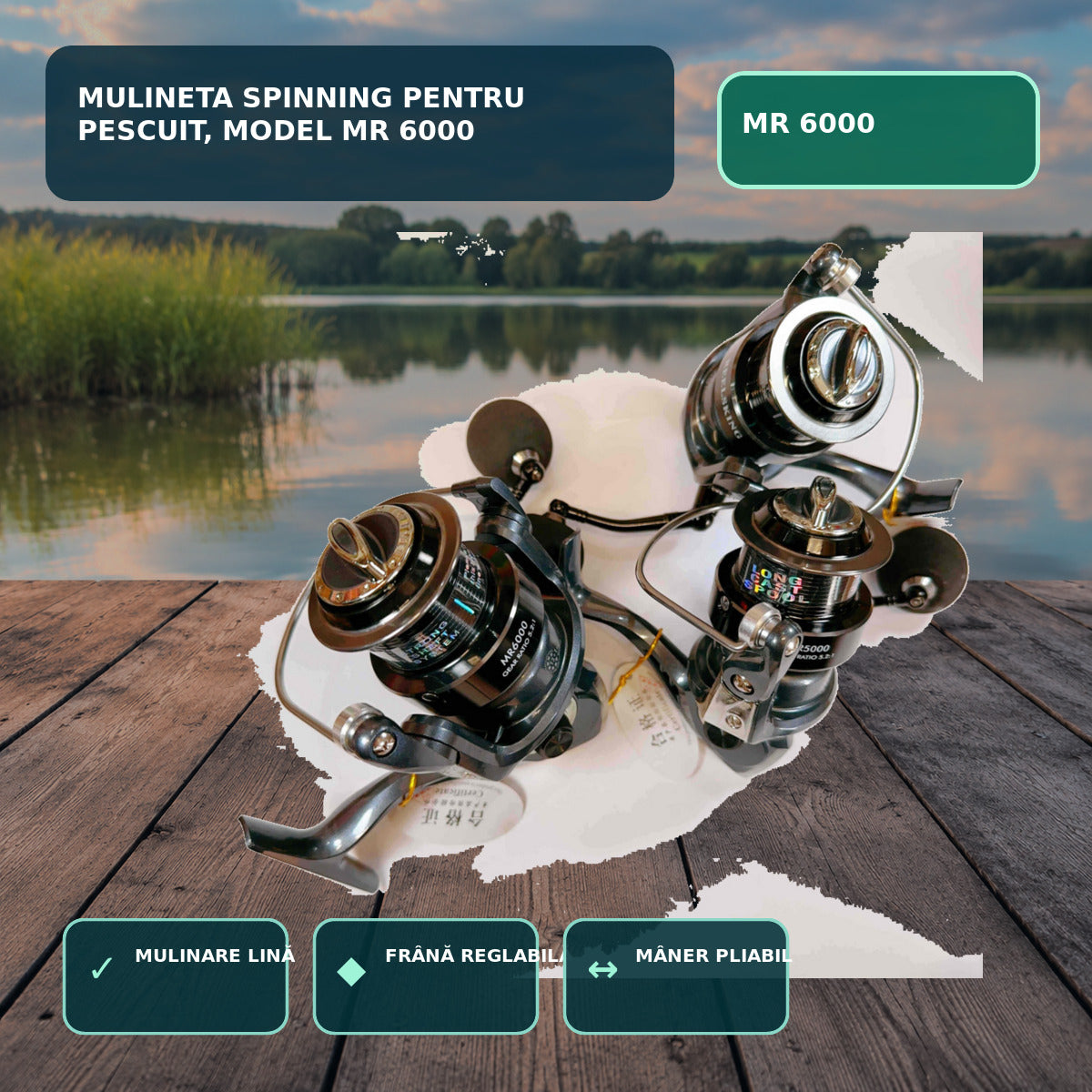 Mulineta Spinning pentru Pescuit, Model MR 6000 – imagine principală