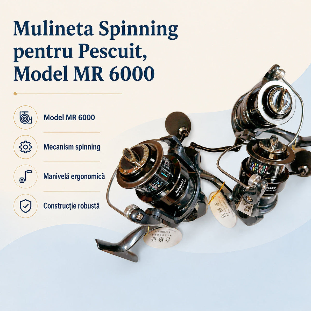 Mulineta Spinning pentru Pescuit, Model MR 6000 – caracteristici și beneficii