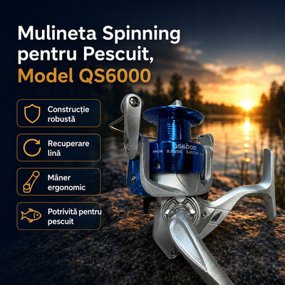 Mulineta Spinning pentru Pescuit, Model QS6000 – imagine principală promoțională