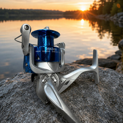 Mulineta Spinning pentru Pescuit, Model QS6000 – imagine comercială în ambient