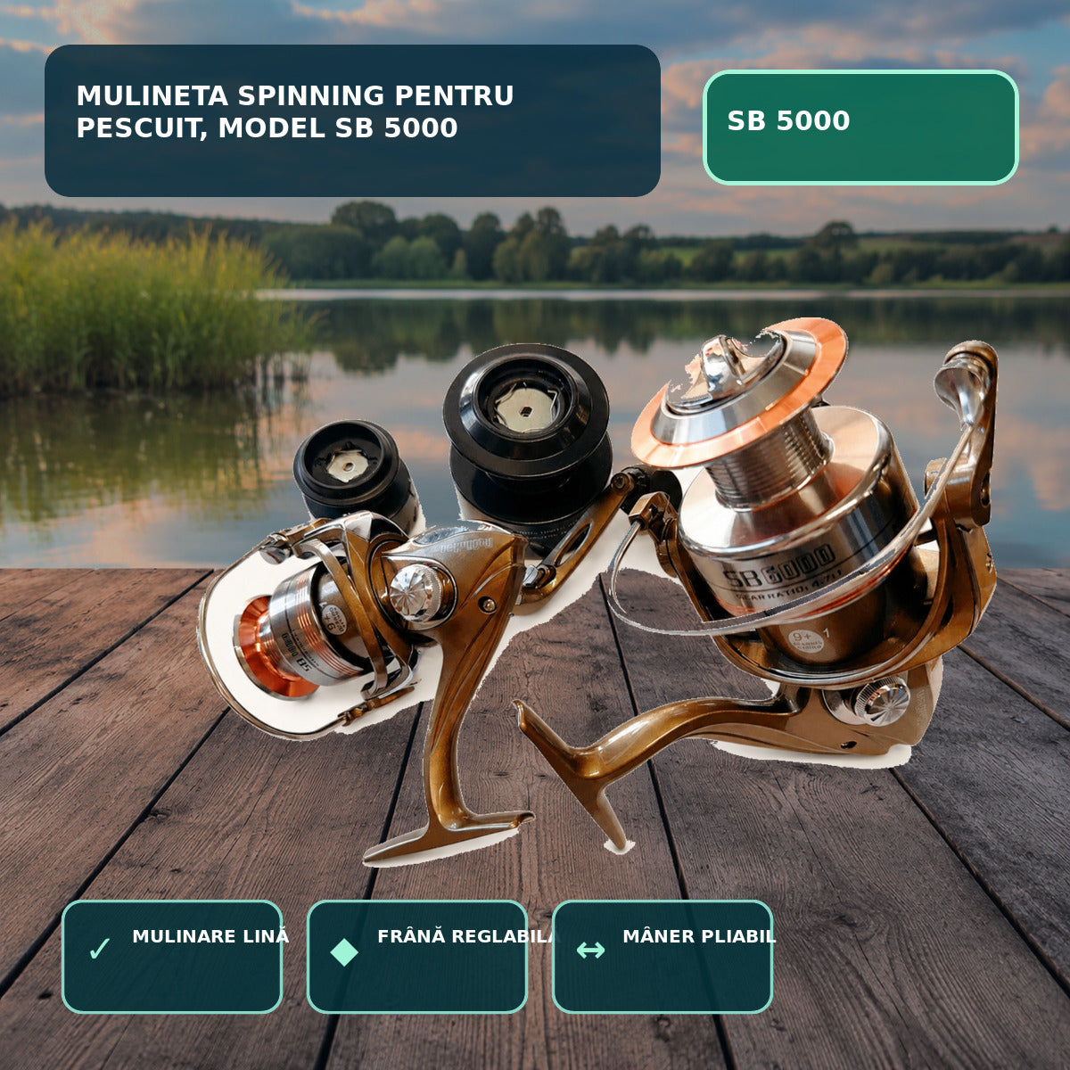 Mulineta Spinning pentru Pescuit, Model SB 5000 – imagine principală