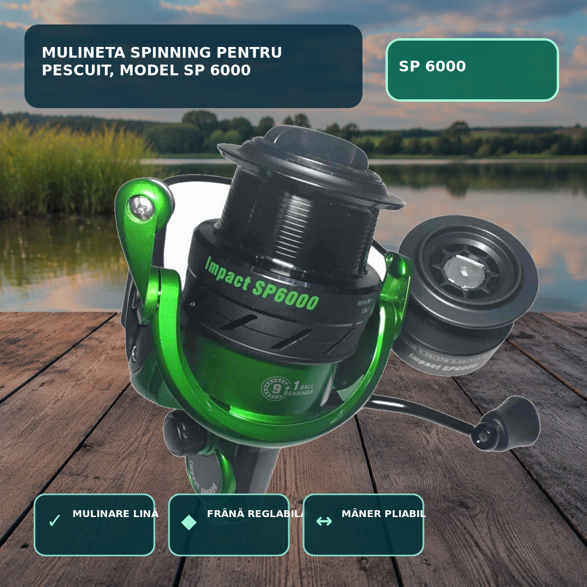 Mulineta Spinning pentru Pescuit, Model SP 6000 – imagine principală