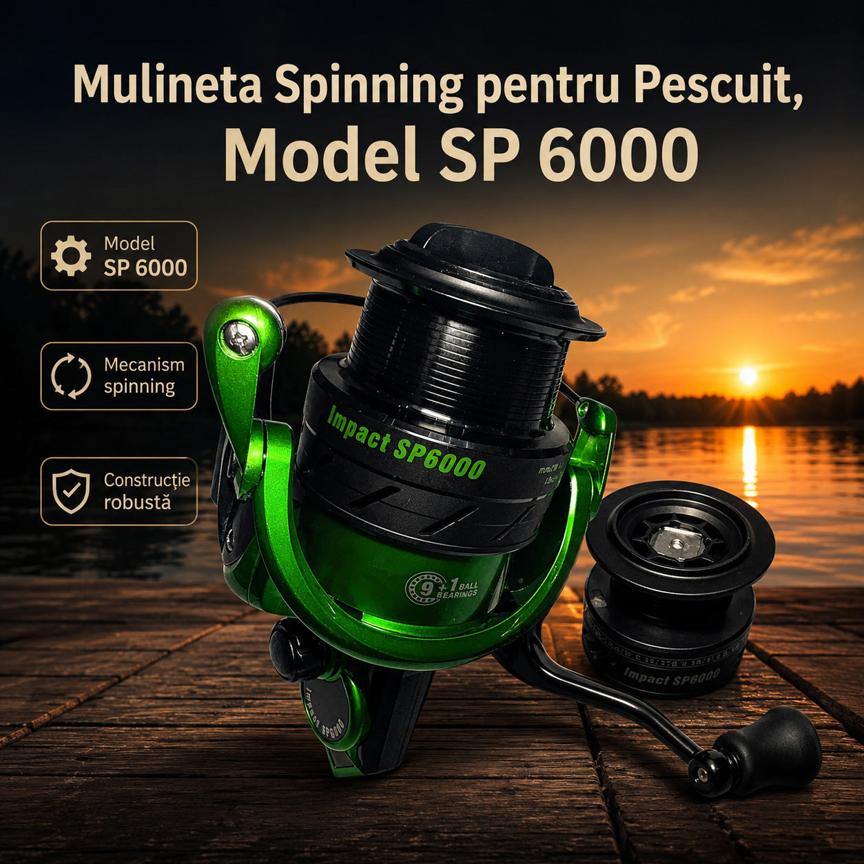 Mulineta Spinning pentru Pescuit, Model SP 6000 – imagine principală