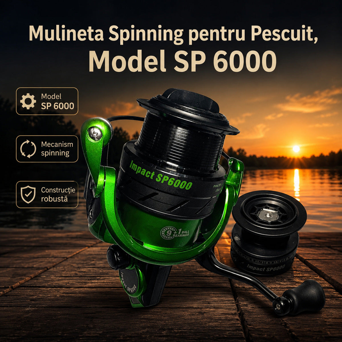 Mulineta Spinning pentru Pescuit, Model SP 6000 – imagine principală promoțională