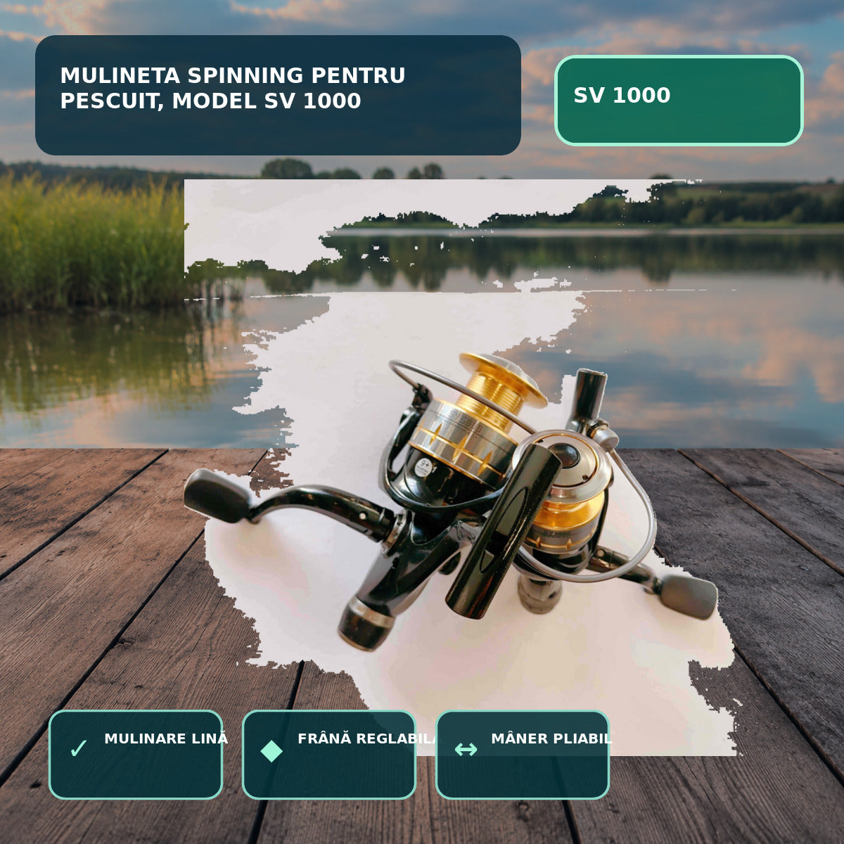 Mulineta Spinning pentru Pescuit, Model SV 1000 – imagine principală