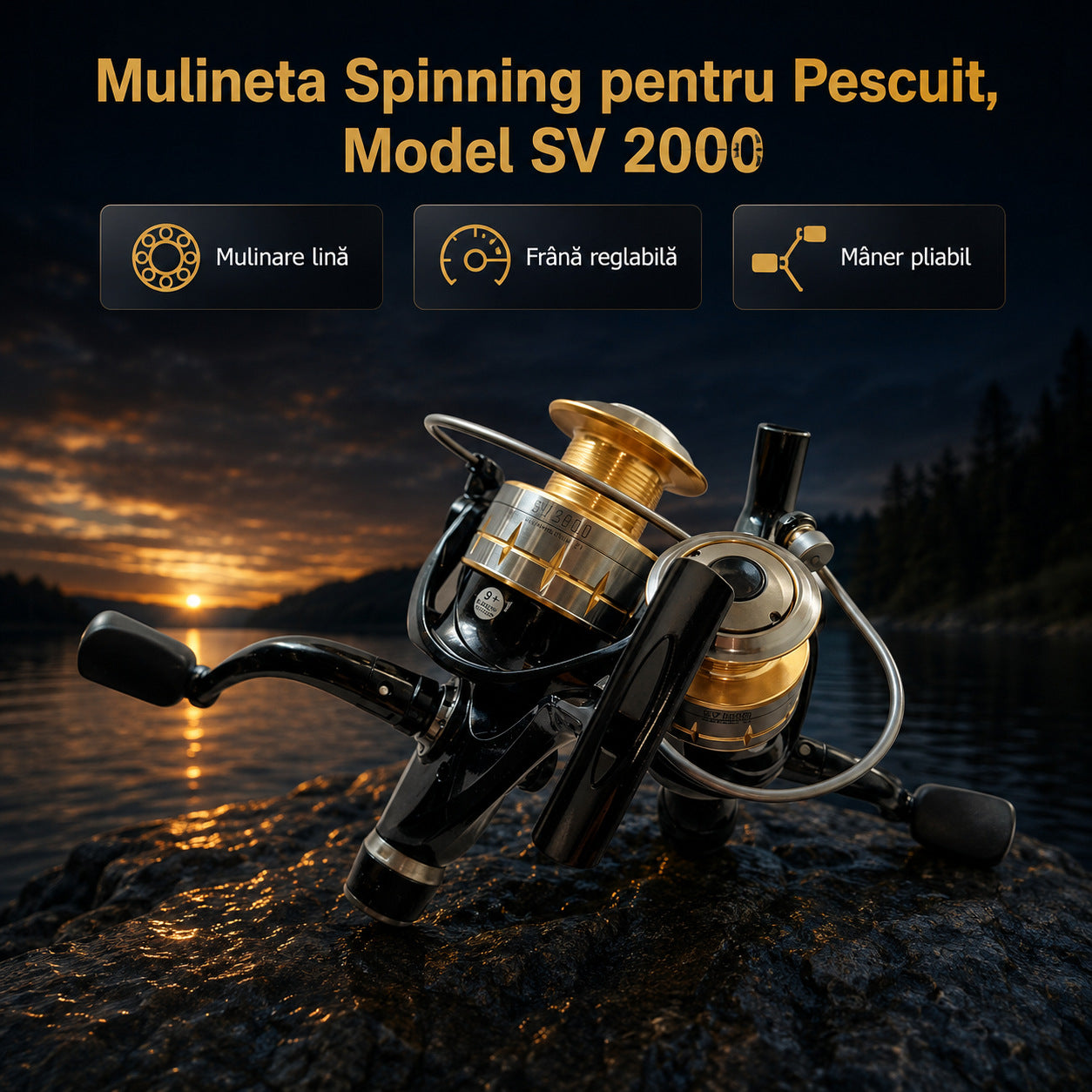Mulineta Spinning pentru Pescuit, Model SV 2000 – imagine principală