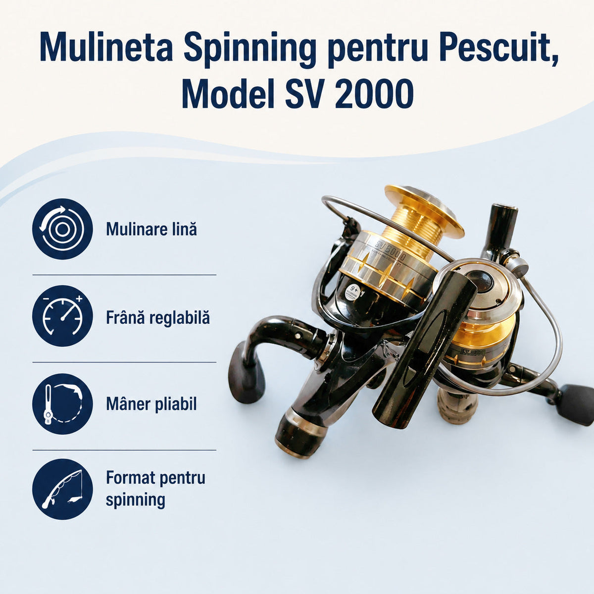 Mulineta Spinning pentru Pescuit, Model SV 2000 – caracteristici și beneficii