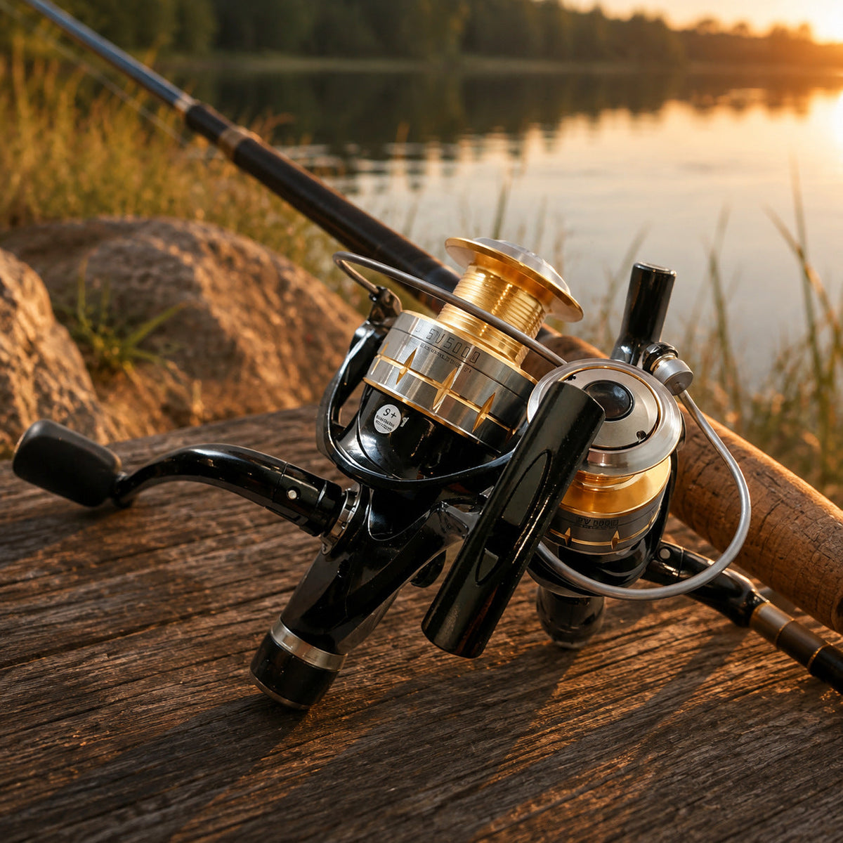 Mulineta Spinning pentru Pescuit, Model SV 5000 – imagine comercială în ambient