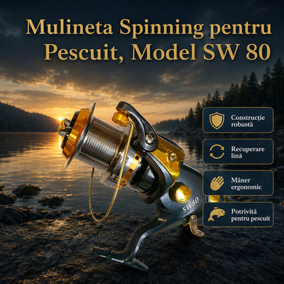 Mulineta Spinning pentru Pescuit, Model SW 80 – imagine principală promoțională
