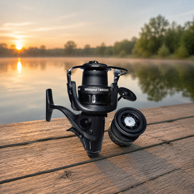 Mulineta Spinning pentru Pescuit, Model TB 5000 – imagine comercială în ambient