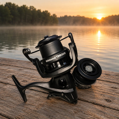 Mulineta Spinning pentru Pescuit, Model TB 6000 – imagine comercială în ambient