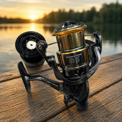Mulineta Spinning pentru Pescuit, Model TJ 4000 – imagine comercială în ambient
