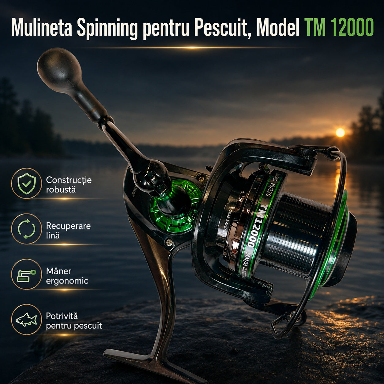 Mulineta Spinning pentru Pescuit, Model TM 12000 – imagine principală