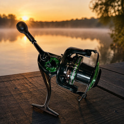 Mulineta Spinning pentru Pescuit, Model TM 12000 – imagine comercială în ambient