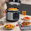 Multicooker, capacitate 6L, 14 programe, oprire automata, control temperatura, gatire sub presiune, mentinere la cald, negru/argintiu