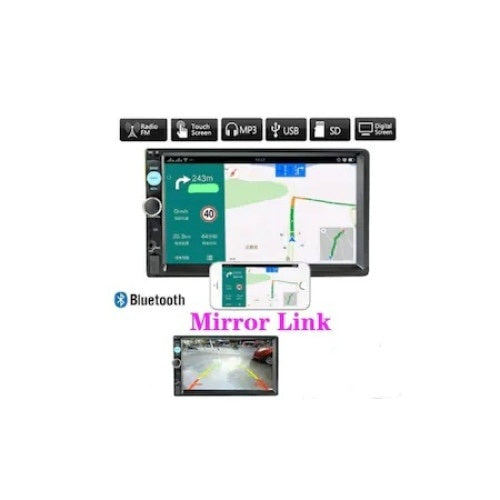 Navigatie Auto FOXMAG24, Display Touchscreen 7 Inch, Telecomanda inclusa, Handsfree, Putere 4 x 60 W, Conectivitate Bluetooth, SD Card, Port USB, Functie camera auto, Design Modern, Negru