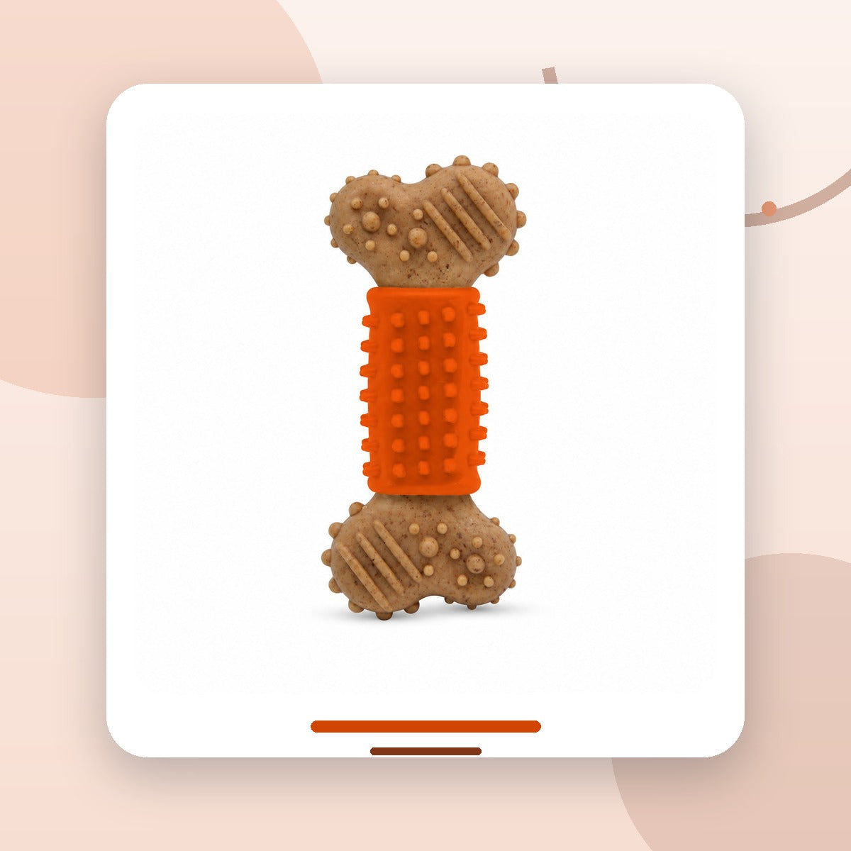Jucarie de Ros pentru Caini, Os Texturat pentru Masaj Dentar, Portocaliu – imagine 2