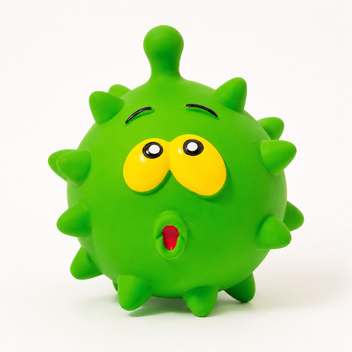 Jucărie Minge Squeaky pentru Câini, Monstru cu Țepi, Verde