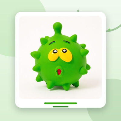 Jucărie Minge Squeaky pentru Câini, Monstru cu Țepi, Verde – imagine 2
