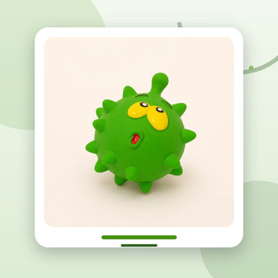 Jucărie Minge Squeaky pentru Câini, Monstru cu Țepi, Verde – imagine 2