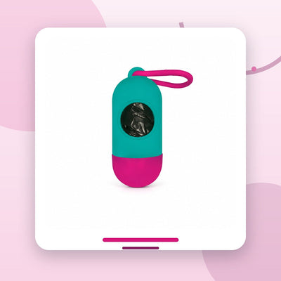 Dispenser Pungi Igienice pentru Câini, Bicolor cu Carabină, Turcoaz / Fucsia – imagine 2