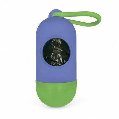 Dispenser Pungi Igienice pentru Câini, Bicolor cu Carabină, Mov / Verde