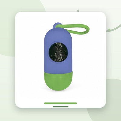 Dispenser Pungi Igienice pentru Câini, Bicolor cu Carabină, Mov / Verde – imagine 2